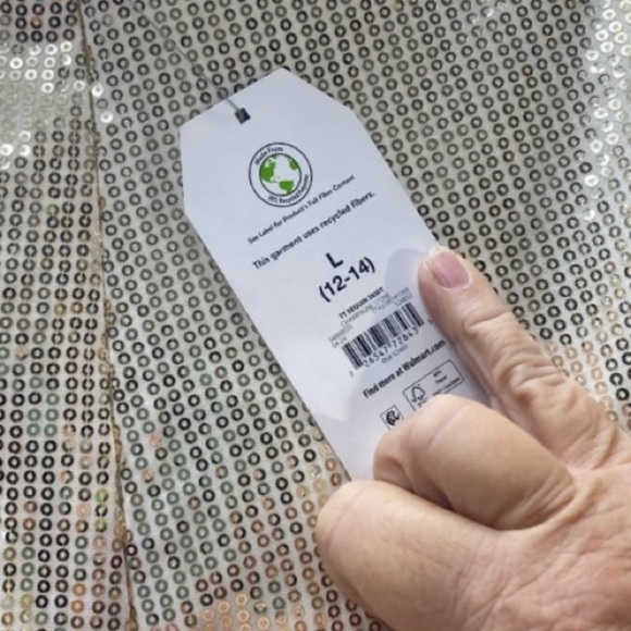 Glamorous Gold Christmas Party Skirt Midi Sequin Sexy 7” Slit Mob Wife Classical - Picture 6 of 8